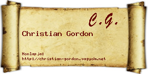 Christian Gordon névjegykártya
